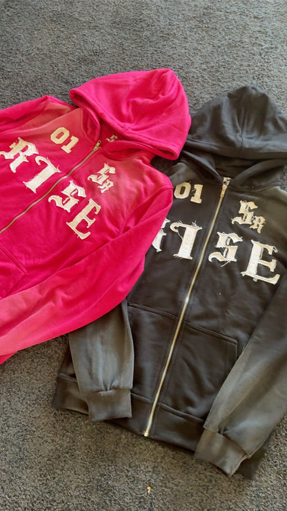"Rise" Zipup Pink